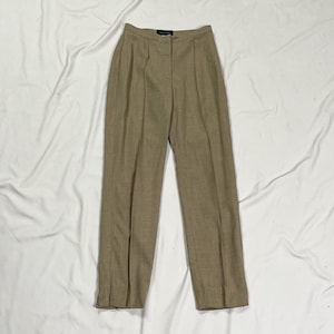 90s Piazza Sempione High Waisted Tan Trousers