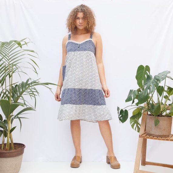 Vintage Floral Midi Sun Dress