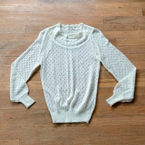 80s/90s White Knit Sweater Top