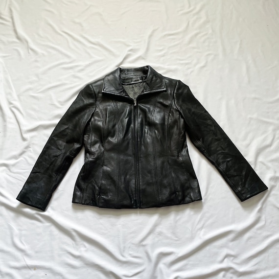 90s Black Leather Jacket