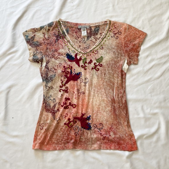 Y2K Grunge Pink Short Sleeve Top - image 2