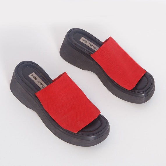 Vintage 90s Red Steve Madden Slinky Sandals