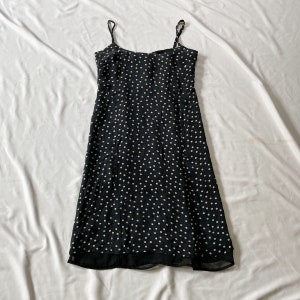 90s/Y2K Black and White Polka Dot Lizden Sleeveless Dress