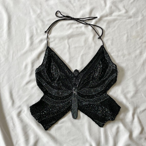 90s/Y2K Wet Seal Sequined Butterfly Top Size XS/S