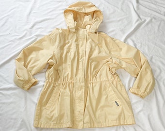 90s/Y2K Yellow Plus Size Rain Jacket 1X