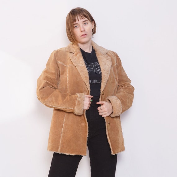 90s Suede Patchwork Coat