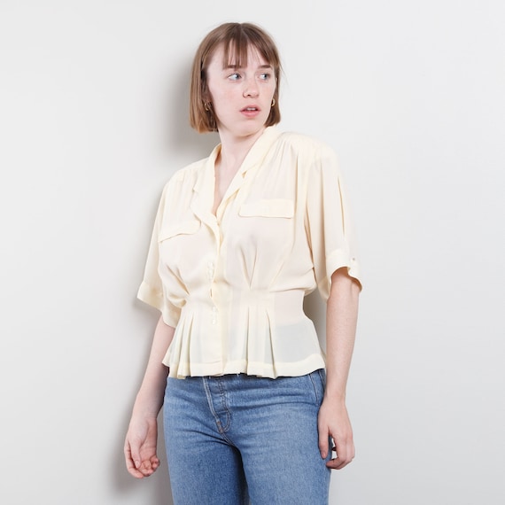 80s Cinched Sheer Blouse