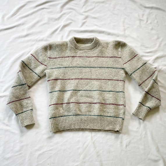 90s Grey Striped Sweater - image 1