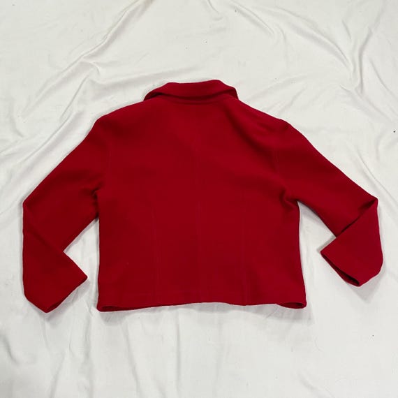 90s/Y2K Red Wool Button Up Jacket Size Petite Lar… - image 2