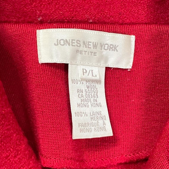 90s/Y2K Red Wool Button Up Jacket Size Petite Lar… - image 4