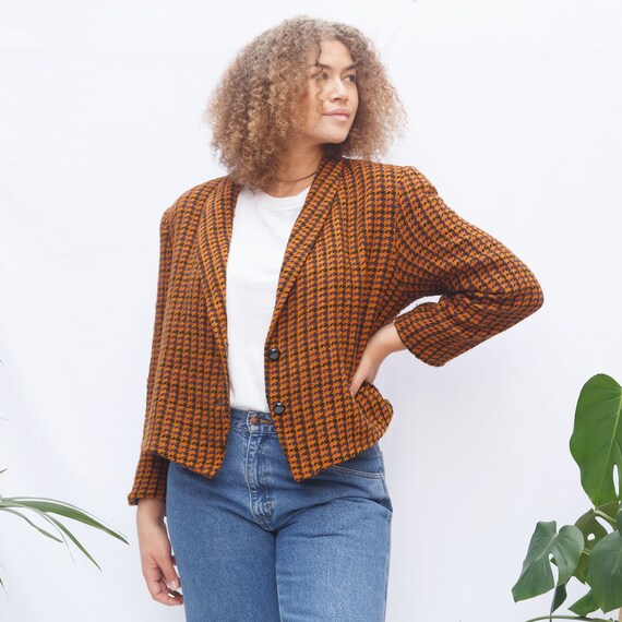Vintage Gingham Cropped Blazer