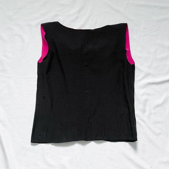 90s Silk Black Cowl Neck Sleeveless Blouse - image 3