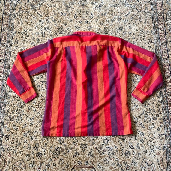 70s Red Striped Blouse - image 2