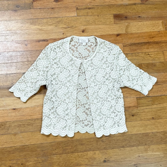 Cream lace cardigan discount