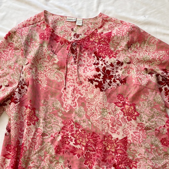 Plus Size Y2K Pink Long Sleeve Blouse - image 2