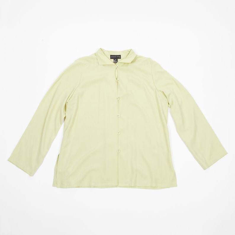Vintage Silk Lime Button Up