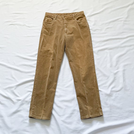 90s Tan Corduroy High Waisted Pants