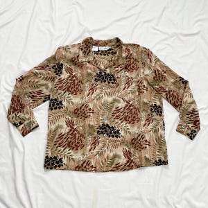 90s Long Sleeve Button Up Bohemian Top Size 16W