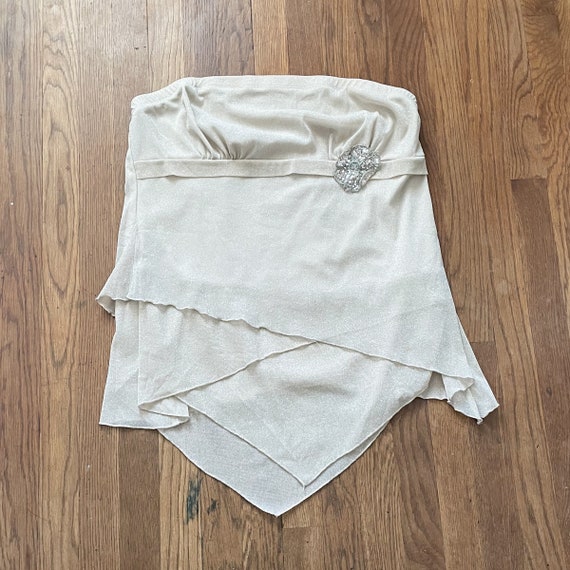 90s Beige Plus Size Tube Top