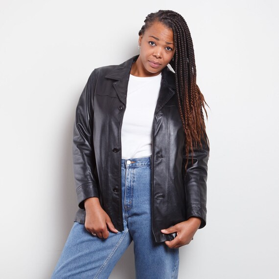 90s Leather Trench Coat