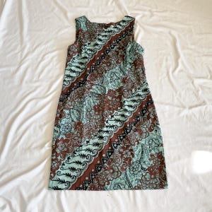 Plus Size Y2K Blue and Brown Sleeveless Dress Size 16