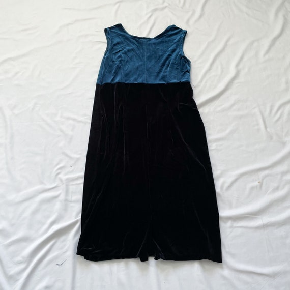 90s Blue and Black Midi Dress - image 3