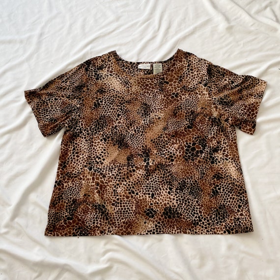 Y2K Cheetah Print Plus Size Top
