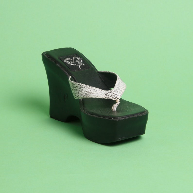 Vintage Snakeskin Platform Flip Flops