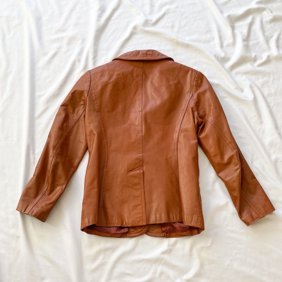 90s Tan Leather Blazer - image 2