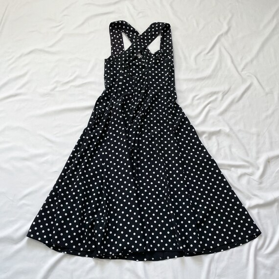 90s Black and White Polka Dot Dress - image 3