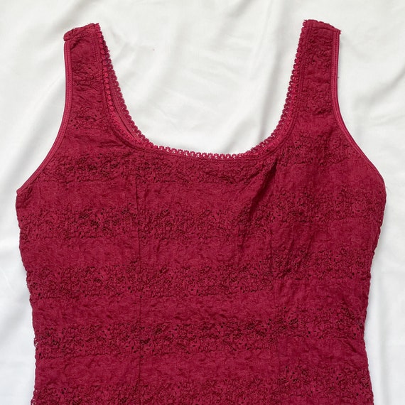 90s/Y2K Red Lace Tank Top - image 4