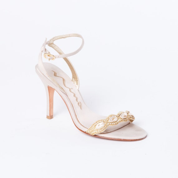 embellished heels gold