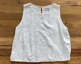 90s Sleeveless White Red’s Threads Tank Top Size Medium