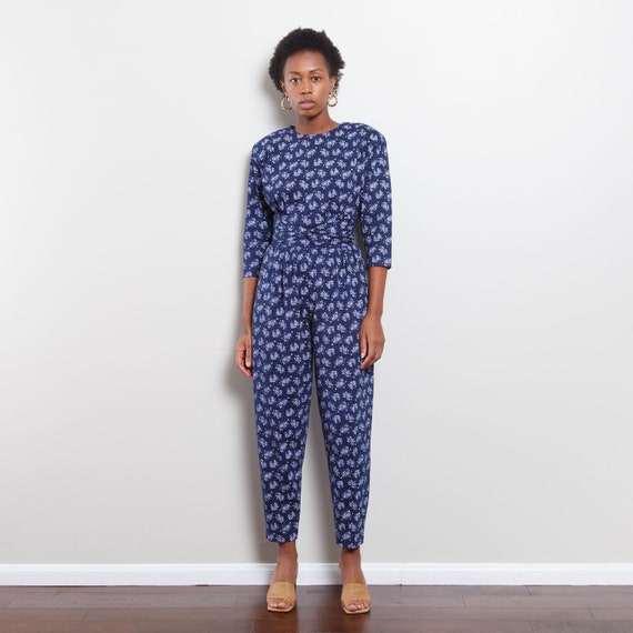 80s Floral Jumpsuit