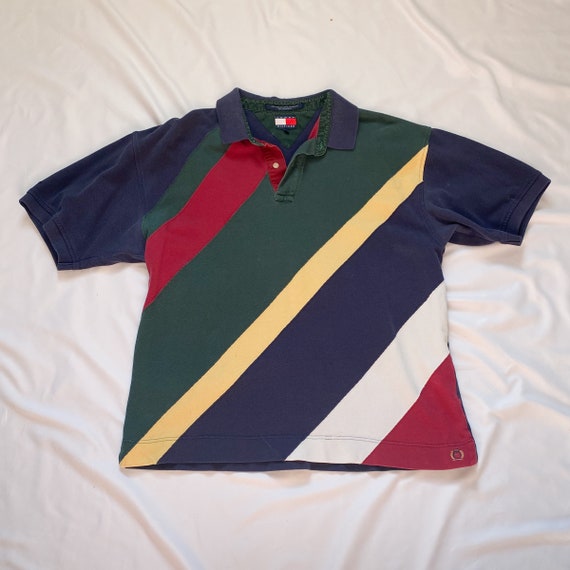 90s/Y2K Striped Tommy Hilfiger Short Sleeve Top