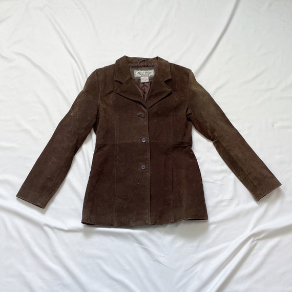 90s Red Leather Trench Coat (S)