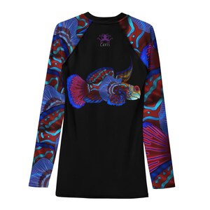 Mandarinfish Men’s Rash Guard: Colorful Sea Life Dive Skin Swim Shirt image 9