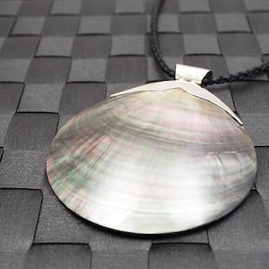Black Mother Of Pearl/Mop/Pearl Seashell/White/925 Sterling Silver Pendant/Silver Pendant/Silver Necklace/Gift For Her/Silver Charm/ecl-040