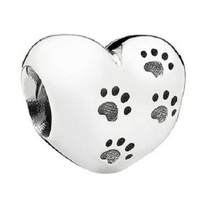 My Sweet Pet Paw Print Charm Beads 100% 925 Sterling Silver fit for Authentic Women Charms and Handmade Charms