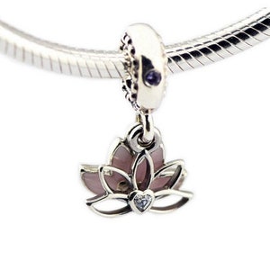 Serene Lotus Flower Beads Charm 100% 925 Sterling Silver fit for Authentic Women Bracelets Handmade Charms