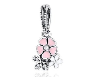 Poetic Blooms Pendant Beads Charm 100% 925 Sterling Silver fit for Authentic Women Charms Bracelets Handmade Charms