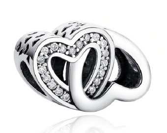 Entwined Love Beads Charm 100% 925 Sterling Silver fit for Authentic Women Charms and Handmade Charms, Free Shipping.