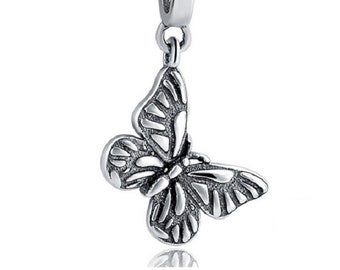 Butterfly Beads Charm 100% 925 Sterling Silver fit for Authentic Women Charms and Handmade Charms
