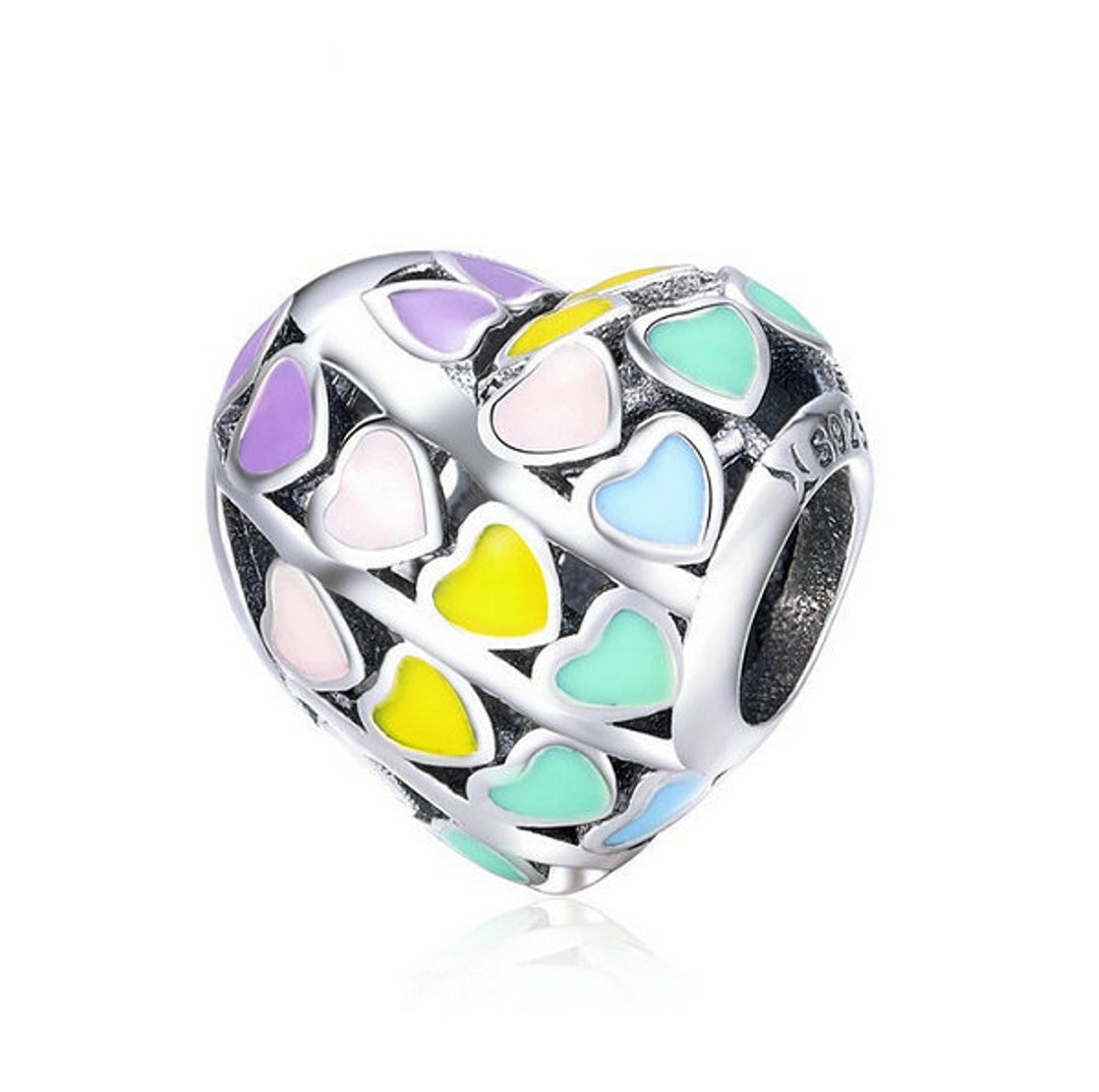 Rainbow heart charm clearance