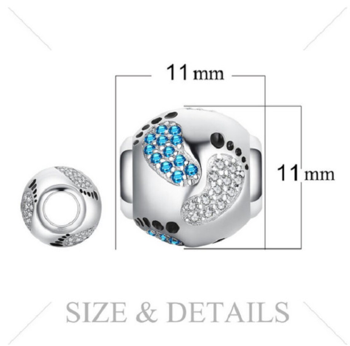 Genuine Sterling Silver 925 New Baby Little Feet Bead Charm Etsy