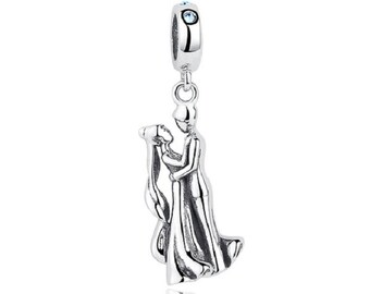 Lover Dancing Charm Beads With CZ 100% 925 Sterling Silver fit for Authentic Women Charms and Handmade Charms