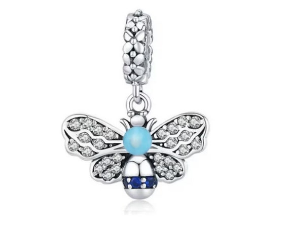 Bee Charms with CZ Stone 925 Sterling Silver Dangle Insect Animal Charm for  Bracelet