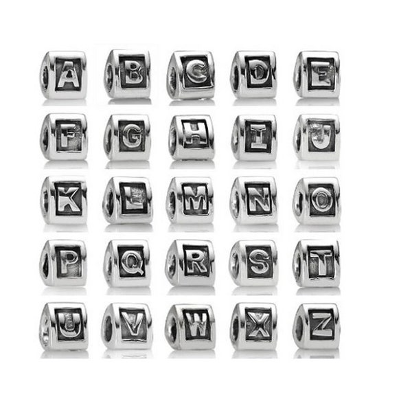 Perle en argent 925, breloque triangulaire initiale de 26 lettres pour bracelet femme, breloques alphabet, bracelets de perles alphabet breloques faites main