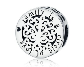 Family Free of Life Round Beads Charm 100% 925 Sterling Silver fit for Authentic Women Bracelets Charms and Handmade Charms