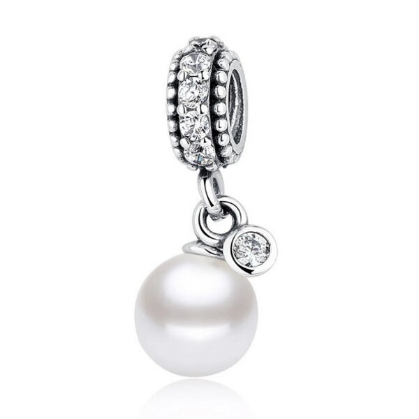 Luminous Elegance White Pearl 100% 925 Sterling Silver Fit Women Bracelet Fit Women Bracelet Bead fit Women Bracelets Handmade charms
